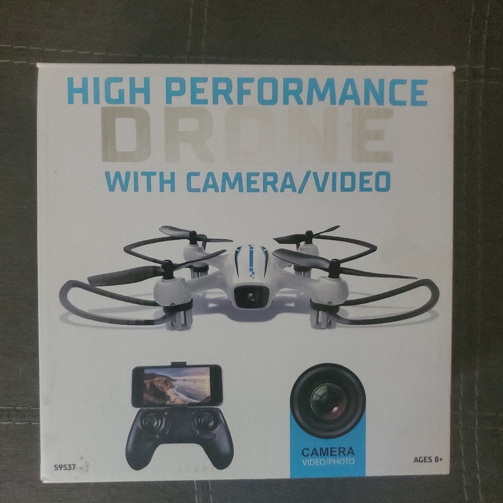 Drone with camera still in box